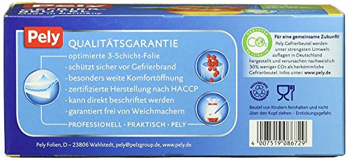Pely® ECO 8672 Bolsas de Congelación con Doble Autocierre y Película Optimizada de Triple Capa. Capacidad 2L, 20cm x 31cm. Pack Económico de 900 Bolsas