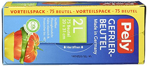 Pely® ECO 8672 Bolsas de Congelación con Doble Autocierre y Película Optimizada de Triple Capa. Capacidad 2L, 20cm x 31cm. Pack Económico de 900 Bolsas