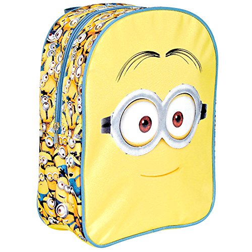 PERLETTI - Mochila Infantil Niño Niña de Mi Villano Favorito Amarillo - Bolso Escolar Estampado Minions de Viaje - Pequeña Bolsa para Escuela Guarderia con Tirantes Regulables - 31x24x10 cm