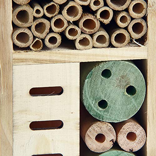 Pet Ting Casa de Madera para Insectos de Madera Natural, Refugio de Hotel, jardín, Caja de 26 cm