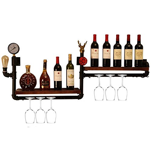 PHT HTZ Aire Industrial Loft Enfriador De Estante del Vino Estante De La Botella De Vino Barra De Suspensión Bar De Vinos De Estante De Tubería Portadora Original Zhiwu Enrejado 120 × 20 × 50cm A+