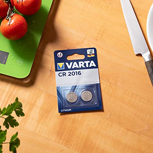 Pila de botón de litio de 3V VARTA Electronics CR2016, pilas de botón en un blíster original de 5 unidades