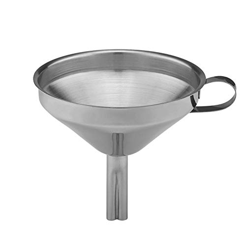 Piner Embudo de Cocina de Acero Inoxidable Fuerte con Filtro Desmontable para Transportar líquidos y   Agregar Ingredientes líquidos Mermeladas y Marmal, M