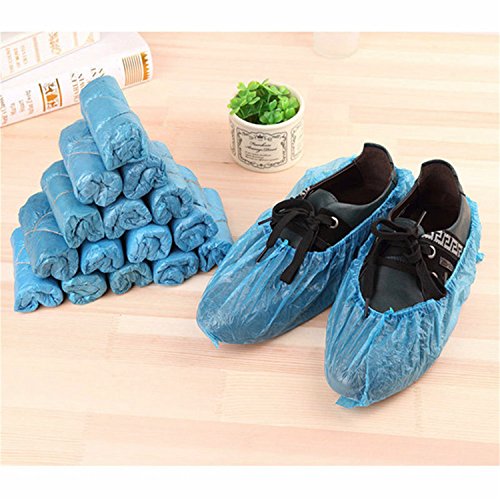 Pinzhi 100 Azul Desechable Zapato Cubiertas Overshoes para zapatos y botas, proteger alfombras y pisos / sala limpia.