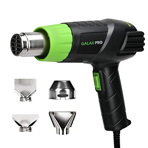 Pistola de Aire Caliente, GALAX PRO 2000W Dos Niveles de Temperaturay Tlujo de Aire Ajustables (Ⅰ: 350 ℃ 250L / min, Ⅱ: 550 ℃ 500L / min) con 4 Boquillas, Doble Protección