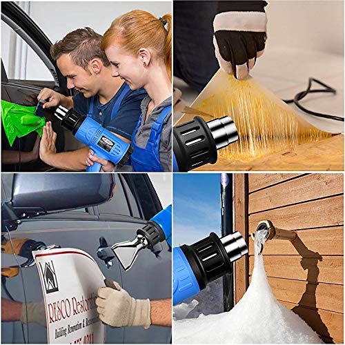 Pistola de Aire Caliente MOWIS calor Decapador Profesional con Pantalla LCD Temperatura Ajustable (100-600℃, 190-500L/min) 4 accesorios para Pelar Pintura, Deformar Tubos, Encoger PVC