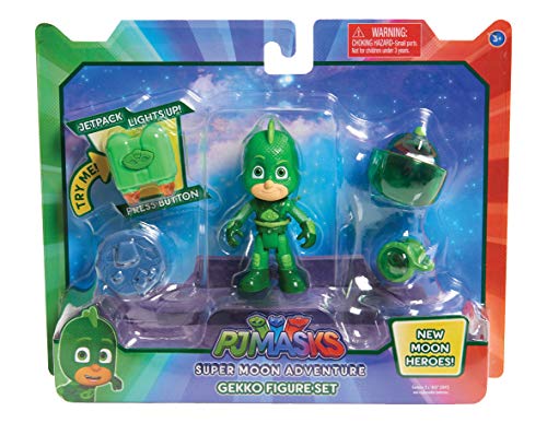 PJ Masks-95168 Aventuras En la Luna-Set Figuras Gekko, Multicolor (Bandai 95168)