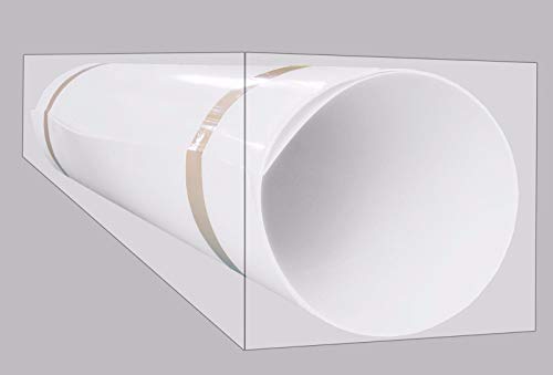 Placa de PVC duro de A + H Kunststoffe, de 2000 x 1000 mm, unilateral con protector de pantalla de 1 mm/2 mm, Blanco