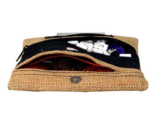 Plan B, Pitillera Tabaco de Liar, Yolo Saco, 16 x 8,5 cm, 50 gr, con Bolsa Interior de Goma EVA, Yute Natural