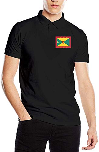 Playera Tipo Polo de Manga Corta con Bandera de Grenada para Hombre