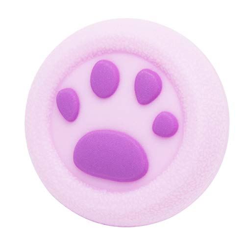 Playrealm Suave Caucho Silicona Textura 3D Agarres para el Pulgar Pulgar Apretón Cubierta x 4 para PS4, Xbox One, Switch PRO Mando (Pata De Gato Marrón Violeta)