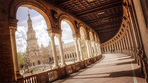 Plaza De Espana Sevilla 3D Jigsaw Puzzle 1000 Piece,Wooden Assembled Diy Puzzle Assembly Toys For Children,Wooden Puzzle Wood Gift