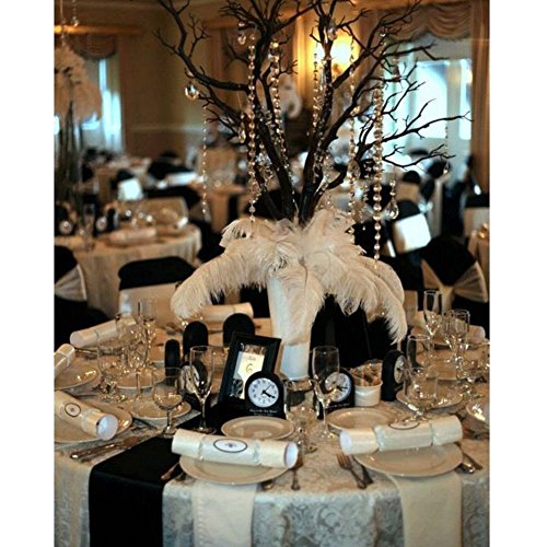 Pluma de la pluma de la avestruz natural 10pcs pluma de 16-18inch (los 40-45cm) para los centros de mesa de la boda decoración del hogar (Blanco)