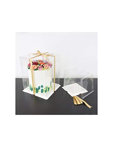 PME Crystal Cake Box 8" Caja para Tartas (Cristal, 20 cm), Blanco