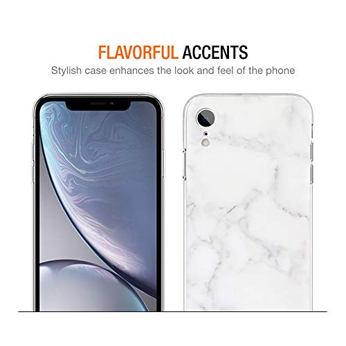 Pnakqil Funda iPhone XR, Silicona 3D Transparente con Dibujos Diseño Slim TPU Antigolpes Ultrafina de Protector Piel Case Cover Cárcasa Fundas para Movil Apple iPhoneXR, Marmol Blanca