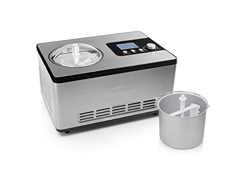 Princess 282604 Heladera Máquina para hacer helados Deluxe, 180 W, 2 litros, Acero Inoxidable