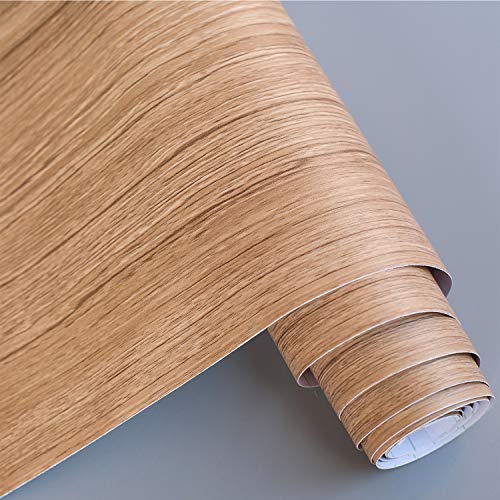 Profesticker Pegatina Muebles Vinilo Decorativo Adhesivo Armario Papel Pintado Auto-Adhesivo Alacena Vestuario Puerta Impermeable Prueba de Aceite Cocina Baño (20CM X 500CM) (Textura Madera Clara)