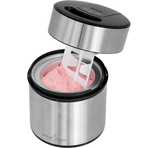 ProfiCook PC de ICM 1140 Hielo Eléctrica 3 in1 para helado, yogur y Sorbet para hasta 1,8 L de helado, pantalla LED, Acero inoxidable)