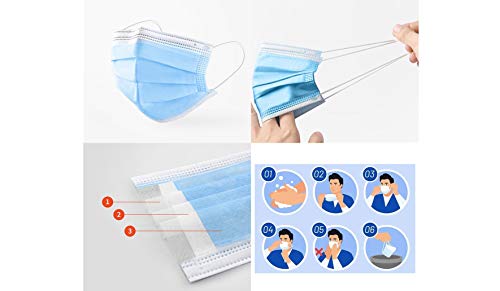 Protector nasal desechable – de suave tela no tejida – 50 unidades – 3 capas – con puente de nariz ajustable y cómodas bandas de goma – cobertura completa 3D sin costuras