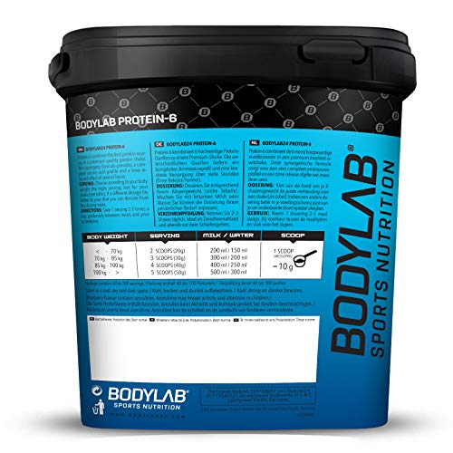 Protein-6 de Bodylab24 2 kg | Polvo de proteína multicomponente con 6 fuentes de proteína | Chocolate