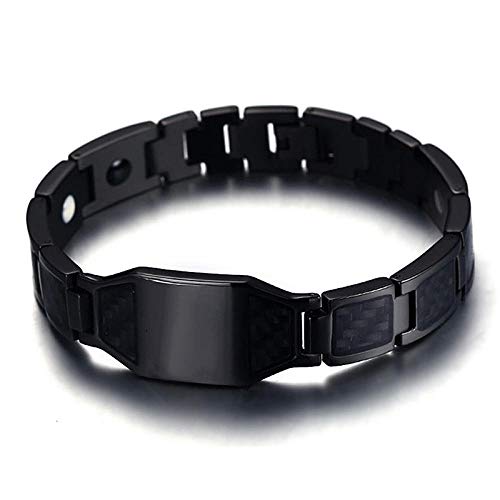 Pulsera Dominante Americana Pulsera de Acero de Titanio para Hombres Pulsera Personalizada de Acero Inoxidable Negro