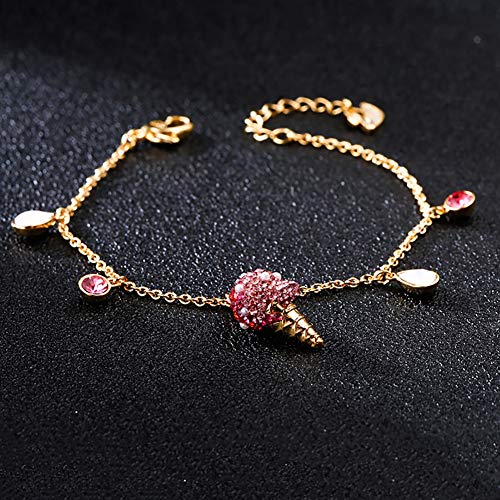 Pulsera Mujer, Aleación Personalidad Lindo Rosa Helado Ajustable Joyas, Conveniente Navidad/Día De San Valentín/Acción De Gracias Enviar Caja De Regalo