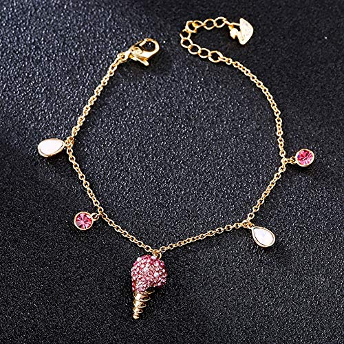 Pulsera Mujer, Aleación Personalidad Lindo Rosa Helado Ajustable Joyas, Conveniente Navidad/Día De San Valentín/Acción De Gracias Enviar Caja De Regalo