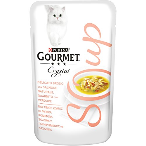 Purina Gourmet Crystal Soup Gato Delicado Bordado, 32 Sobres de 40 g Cada una, Paquete de 32 x 40 g