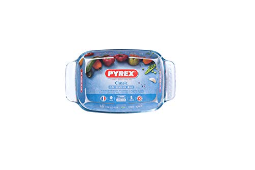 Pyrex Classic Vidrio - Fuente rectangular, 22 x 13 cm, transparente