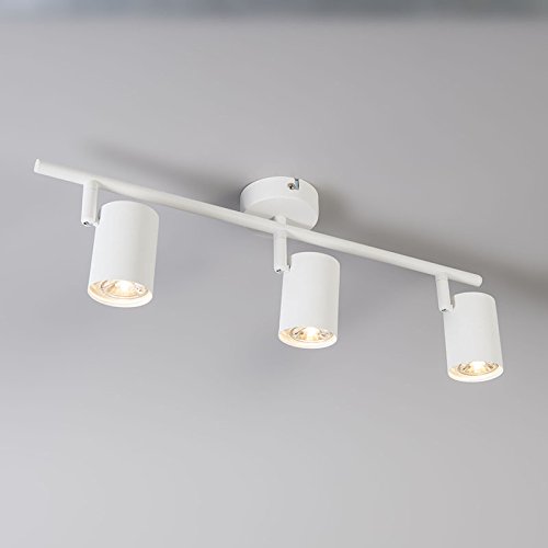 QAZQA Plafón moderno blanco inclinable - JEANA 3 Metálica Alargada Adecuado para LED Max. 3 x 35 Watt