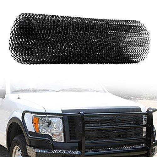 Qii lu 1 * Aleación de aluminio 6 * 12 mm Rejilla para automóvil ， Universal Car Front Grille Mesh Hoja Rejilla Cuerpo Parachoques Hexagonal Grill （Negro）