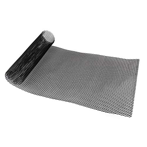 Qii lu 1 * Aleación de aluminio 6 * 12 mm Rejilla para automóvil ， Universal Car Front Grille Mesh Hoja Rejilla Cuerpo Parachoques Hexagonal Grill （Negro）