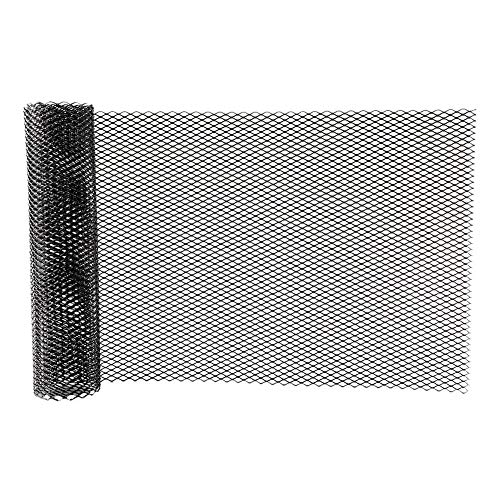 Qii lu 1 * Aleación de aluminio 6 * 12 mm Rejilla para automóvil ， Universal Car Front Grille Mesh Hoja Rejilla Cuerpo Parachoques Hexagonal Grill （Negro）