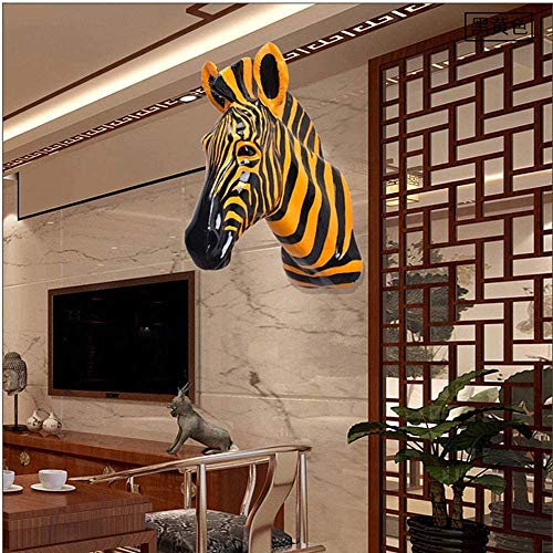 QJL_ANA Simulación de la Cabeza Zebra decoración de la Pared Wall Deer Cabeza Colgando decoración de la Pared Cabeza Restaurante Tienda de Ropa Pared de la decoración de la Resina de Animales