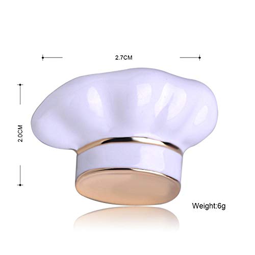 QSCVHU Recién Llegado   Chef Sombrero Forma Broche Esmalte Blanco Corsage Mujeres Hombres Niños Broches Chef Camarero Prendedores Sombreros Suéter Accesorios