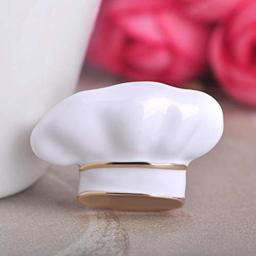 QSCVHU Recién Llegado   Chef Sombrero Forma Broche Esmalte Blanco Corsage Mujeres Hombres Niños Broches Chef Camarero Prendedores Sombreros Suéter Accesorios