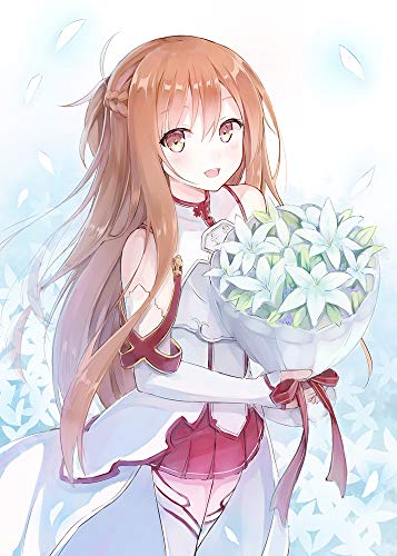 QTRT Sword Art Online-Yuuki Asuna sostiene el Ramo Animado Bricolaje 5D Diamante Pintura Completo Kit de Taladro Artes Artesanía hogar de la Lona de la decoración DIY Puzzle de Padres e Hijos Pintura