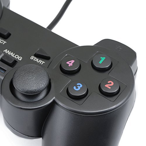 QUMOX Doble Vibración USB Joystick del regulador del juego para PC