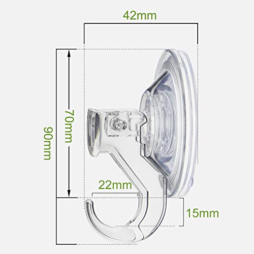 Quntis® - Ganchos Ventosa Fuerte [2 Piezas] Perchas Grandes Individuales, Transparente Plástico, Ganchos Adhesivos Resistente al Agua, Ideal para Baño Cocina Ducha Ventana, etc.