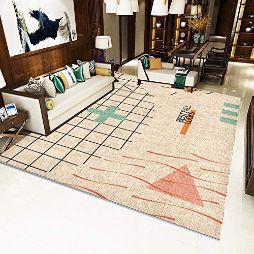 QWEASDZX Alfombra Sala De Estar Simple Mesa De Centro Alfombra Dormitorio Salvaje Alfombra De Cabecera Completa Alfombra Antideslizante Alfombra De Sala De Estar Lavable A Máquina 200x300cm