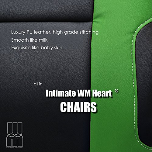 Racing Silla Gamer, IntimaTe WM Heart Silla de Escritorio Silla Gaming 360°Giratorio de Oficina, Altura Ajustable Asineto Grande con Reposacabezas, Carga 130kg, Verde