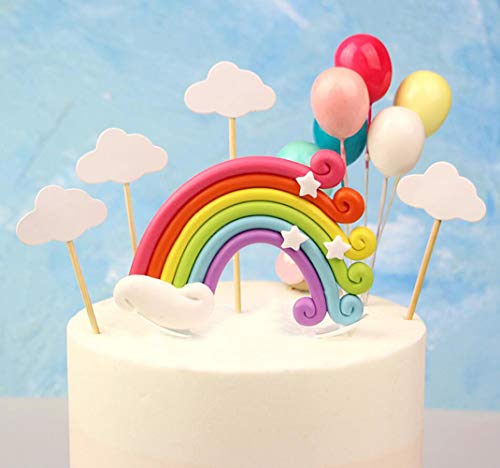 Rainbow Cake Topper - Púa para cupcakes, diseño de arcoíris