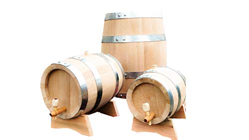 Real Oak Barrels Barriles de Madera de Roble de 30 litros para Vino, barriles de Whisky, Roble