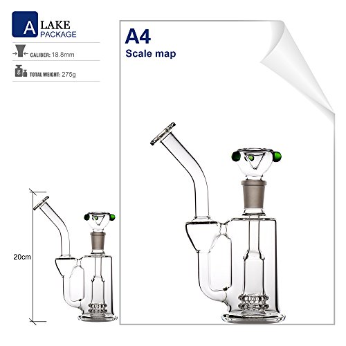 REANICE Reciclador Glass Bongs Hookah Fumar Pipa 18.8mm Bong Tazon Altura 20cm Pipas de Vidrio Recto Panal Branch Agua de Bong Oil Rigs Pipe Gran Bongs de Vidrio Transparente con Accesorios