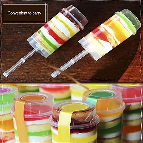 Recipientes Reutilizables sin Olor Push Pop, DIY Cake Push Tube de Grado alimenticio Push-Up Cake Pop Shooter, para Mousse Cake Pudding