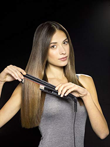 Remington Ceramic Slim S3500 - Plancha de Pelo, Cerámica Anti- estática, Protección y Brillo, Placas Extra Largas, Negro