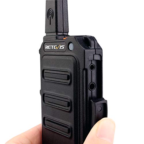 Retevis RT619 Walkie Talkie Profesional PMR 446 sin Licencia 16 Canales VOX 50CTCSS 210DCS Transmisores-receptores Radio Bidireccional con Auriculars (Negro, 2 Par)