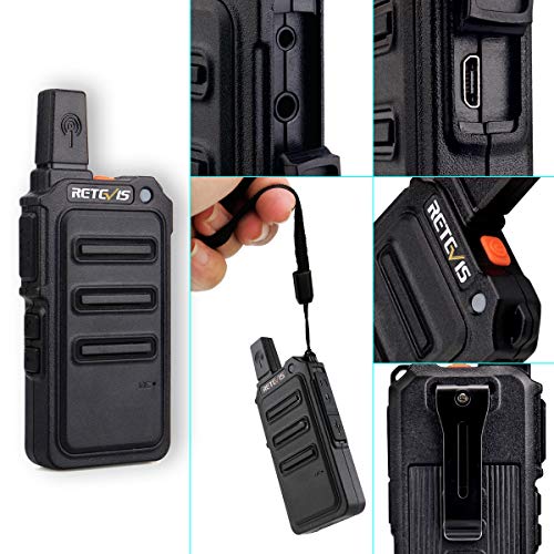 Retevis RT619 Walkie Talkie Profesional PMR 446 sin Licencia 16 Canales VOX 50CTCSS 210DCS Transmisores-receptores Radio Bidireccional con Auriculars (Negro, 2 Par)