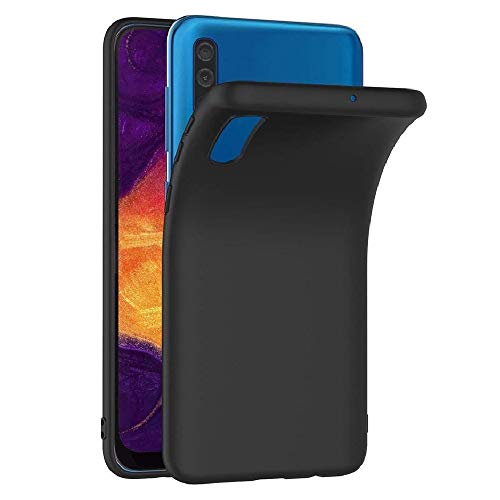 REY - Funda Carcasa para Samsung Galaxy A50 - A50s - A30s, Anti-Deslizante Negra, Elegante y Ligera, TPU Flexible Premium