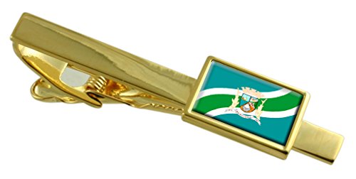 Río Das Ostras Ciudad Bandera del Estado de Río de Janeiro Oro Clip de Corbata Personalizada Grabado